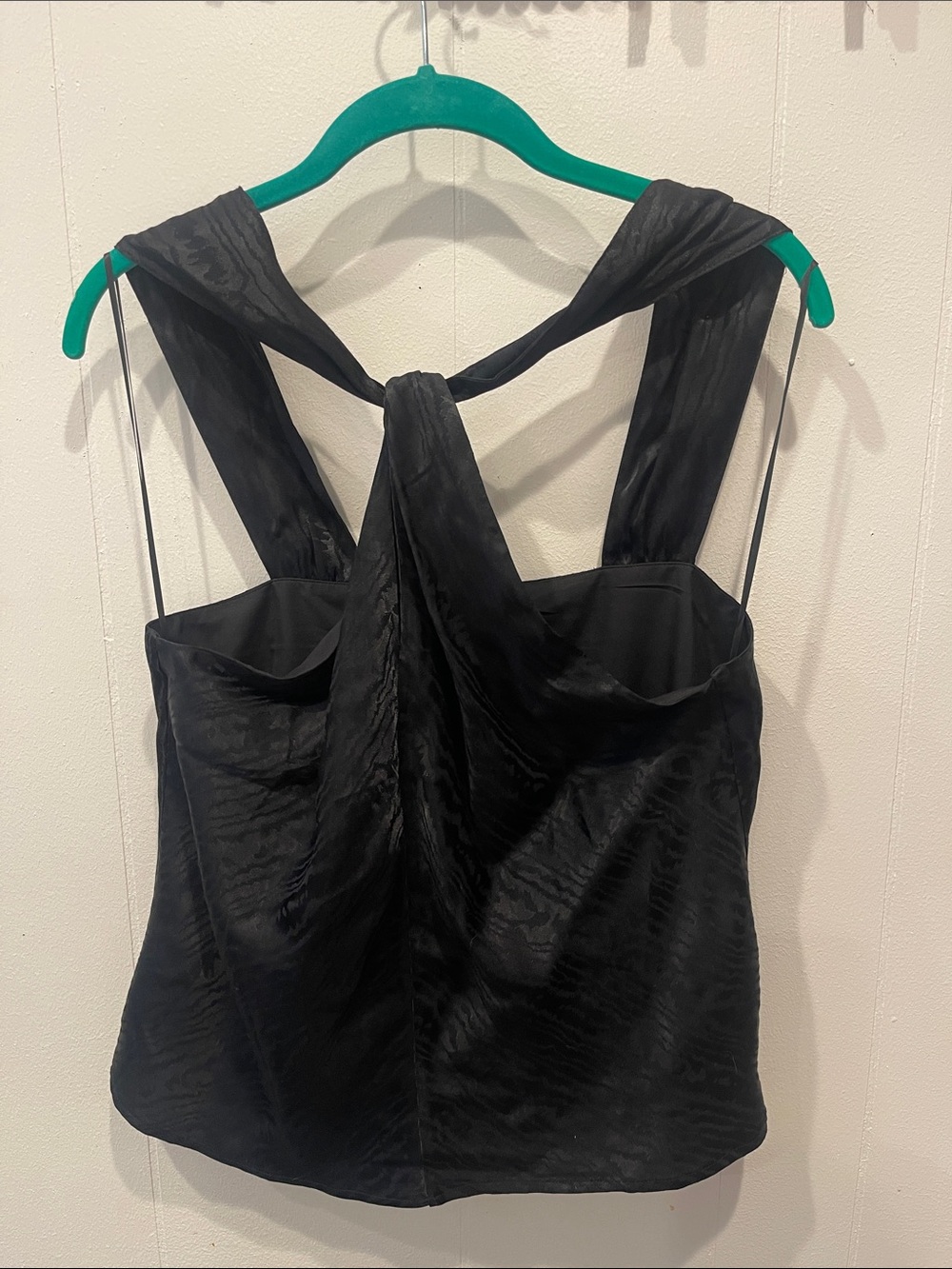 Banana Republic Black Satin Twist-front Camisole